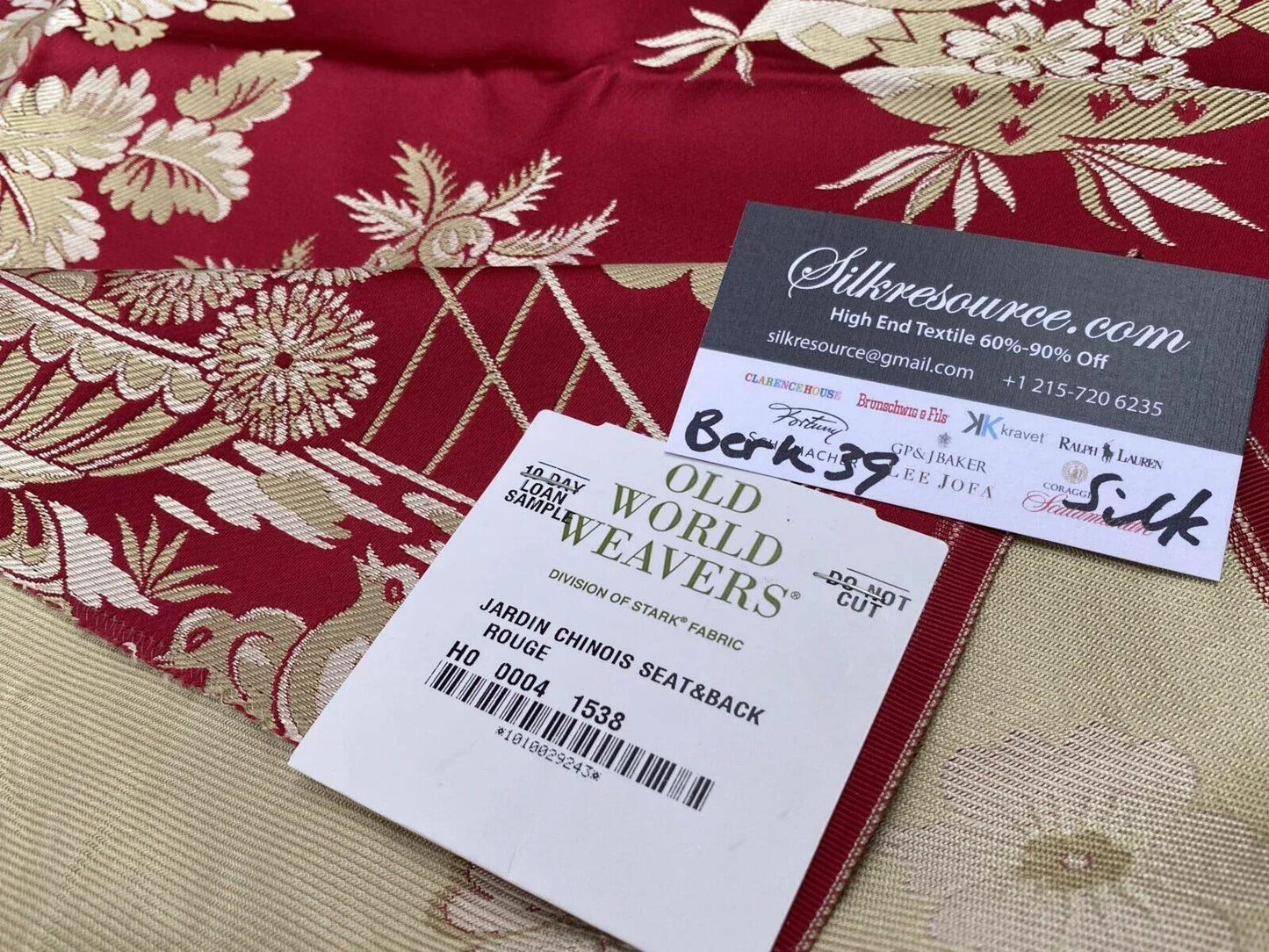 3 Berkbox39 Tassinari &amp; Chatel Scalamandre Jardin Chinois Rouge Red Silk Brocade MSRP USD 1000+/panel (copy)