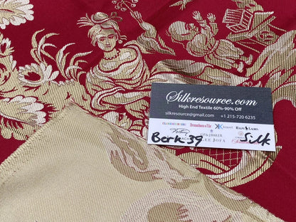 3 Berkbox39 Tassinari &amp; Chatel Scalamandre Jardin Chinois Rouge Red Silk Brocade MSRP USD 1000+/panel (copy)
