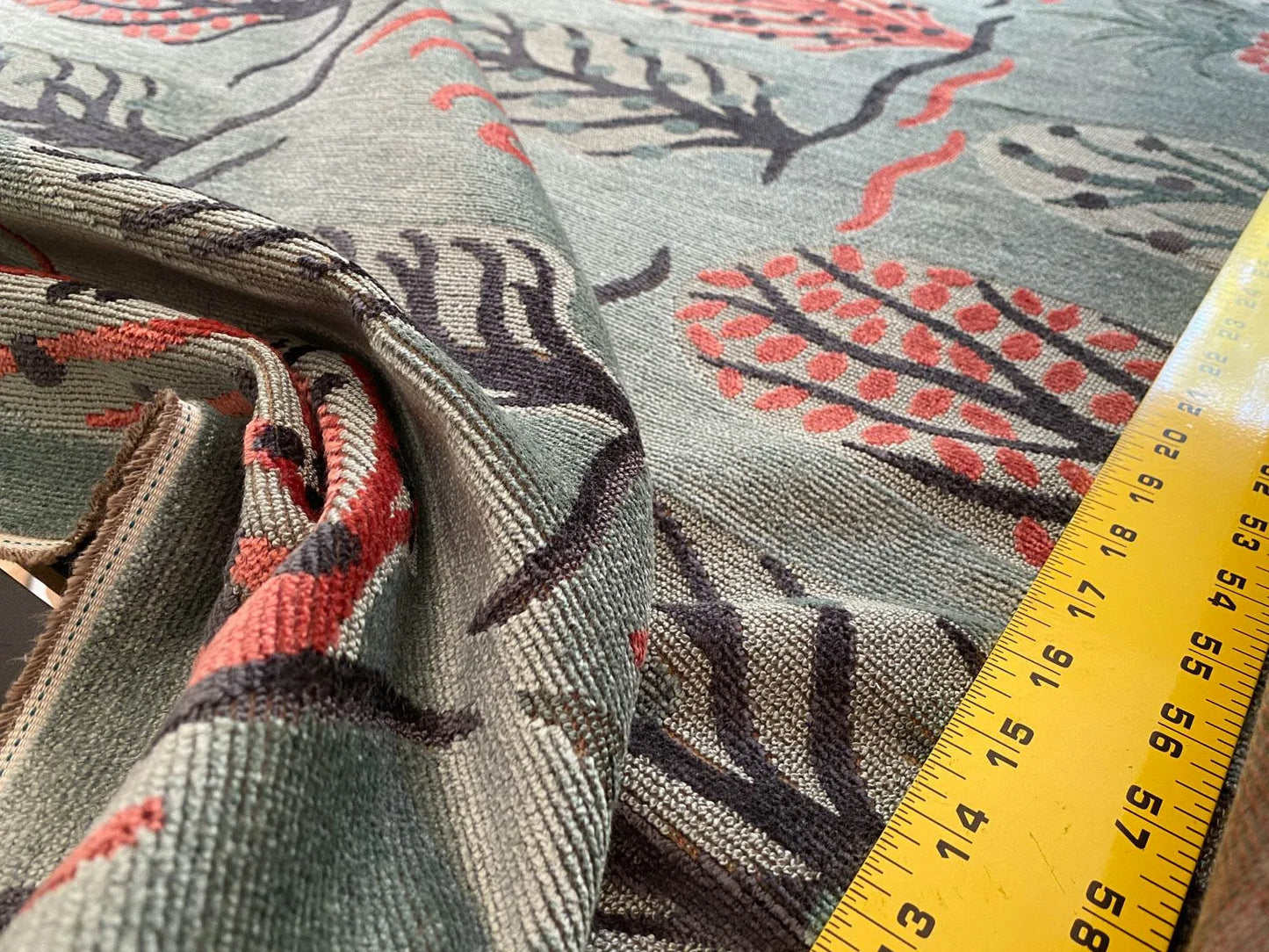 Designer Cut Velvet Le Foret Tree Fairy Tale Teal Blue Hot Pink Silky