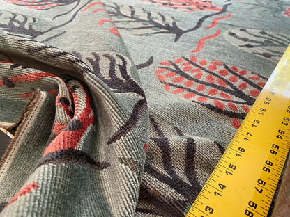 Designer Cut Velvet Le Foret Tree Fairy Tale Teal Blue Hot Pink Silky