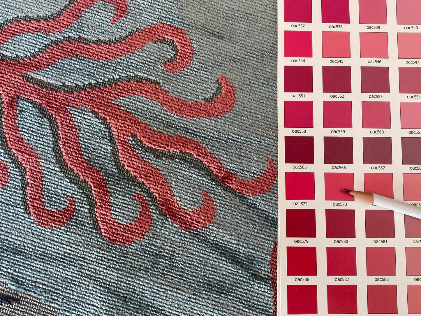 Designer Cut Velvet Le Foret Tree Fairy Tale Teal Blue Hot Pink Silky