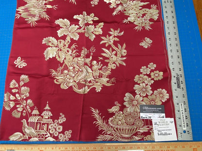 3 Berkbox39 Tassinari &amp; Chatel Scalamandre Jardin Chinois Rouge Red Silk Brocade MSRP USD 1000+/panel (copy)