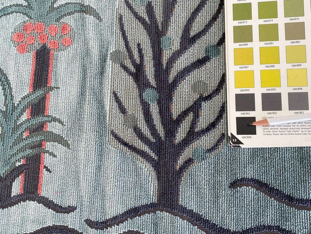 By Yard Designer Cut Velvet Le Foret Tree Forest Fairy Tale Teal Blue Hot Pink Silky