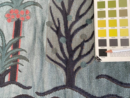 Designer Cut Velvet Le Foret Tree Fairy Tale Teal Blue Hot Pink Silky