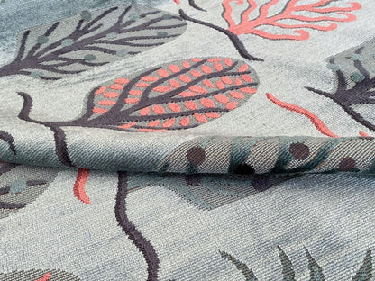 By Yard Designer Cut Velvet Le Foret Tree Forest Fairy Tale Teal Blue Hot Pink Silky
