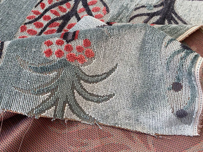 Designer Cut Velvet Le Foret Tree Fairy Tale Teal Blue Hot Pink Silky