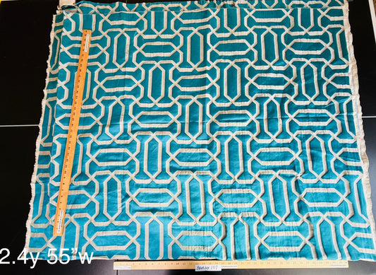 2 Berkbox107 2.4yards x 55"w  Scalamandre Old World Weavers Piazza Del Duomo Silk Linen Teal Blue White Marco Foresti Collection MSRP USD 600+/y