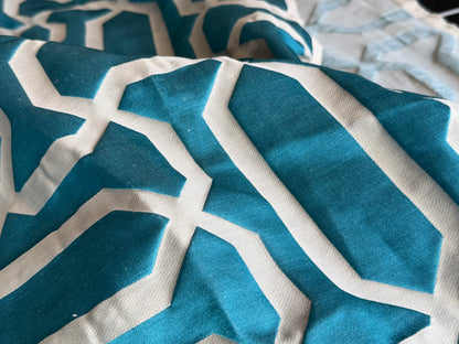 2 Berkbox107 2.4yards x 55"w  Scalamandre Old World Weavers Piazza Del Duomo Silk Linen Teal Blue White Marco Foresti Collection MSRP USD 600+/y