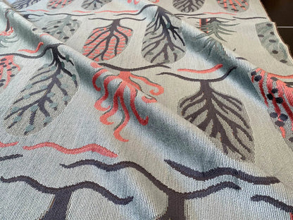 By Yard Designer Cut Velvet Le Foret Tree Forest Fairy Tale Teal Blue Hot Pink Silky