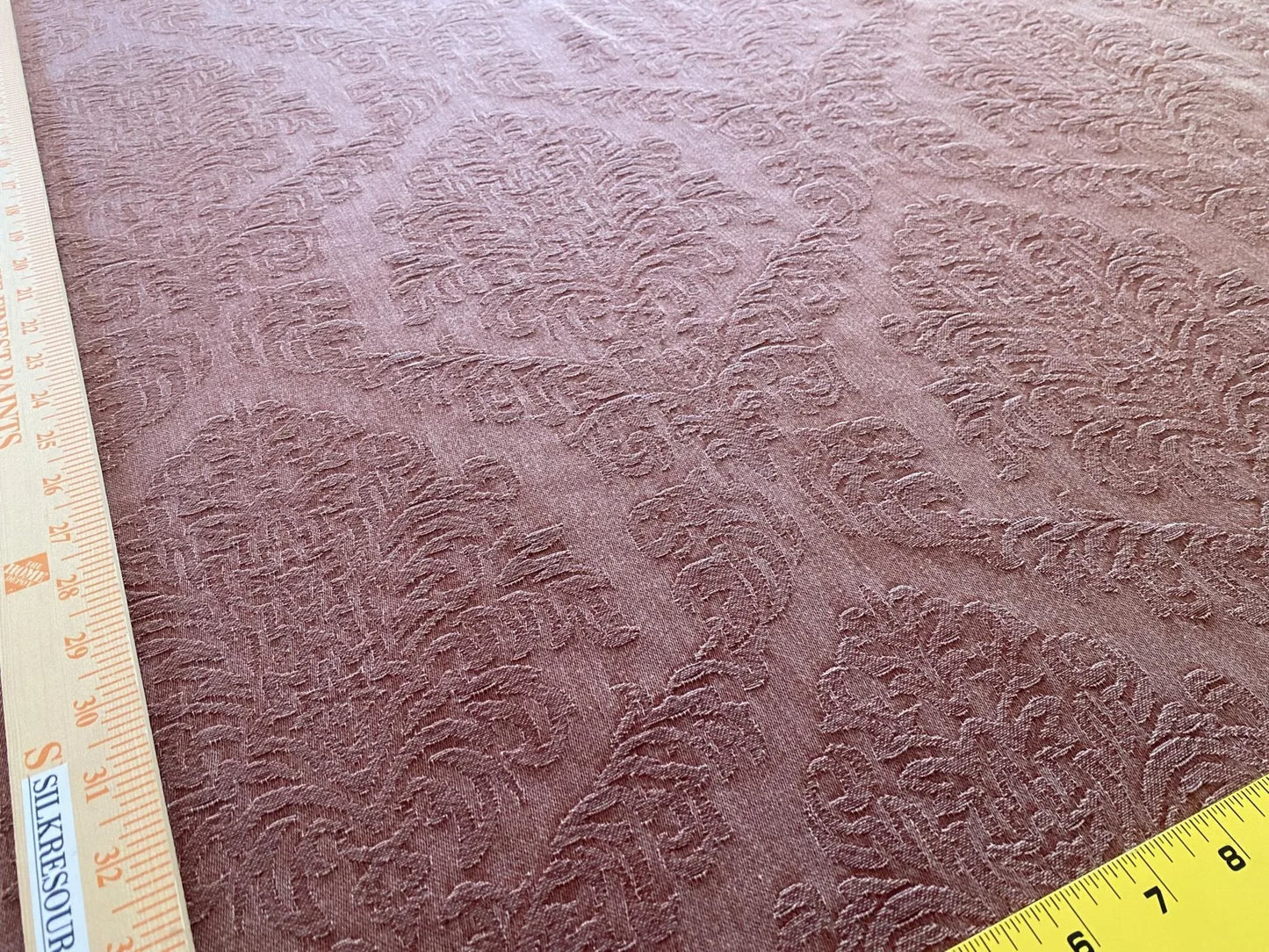 Ralph Lauren Carmine Red Raspberry Stoned Washed Linen Damask in Renaissance Medallion