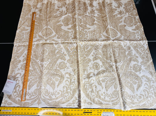 3 Berkbox107 1.4yards Scalamandre Luciana Damask Linen Print Sand Damask Print Beige MSRP USD 346