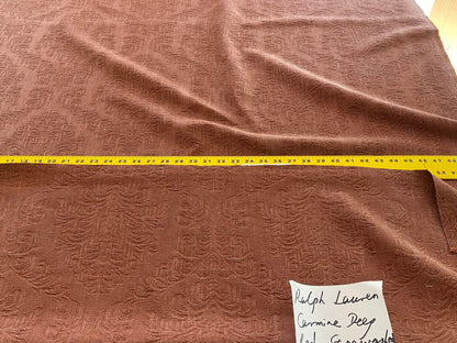 Ralph Lauren Carmine Red Raspberry Stoned Washed Linen Damask in Renaissance Medallion