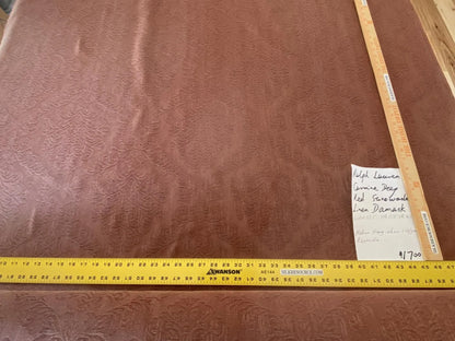 Ralph Lauren Carmine Red Raspberry Stoned Washed Linen Damask in Renaissance Medallion