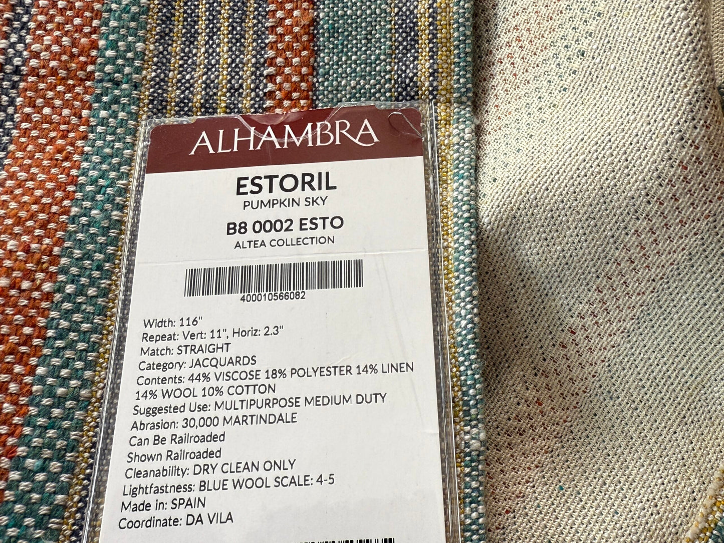 6 Berkbox107 2.4yards Scalamandre Alhambra Estoril Pumpkin Sky Stripe Jacquard