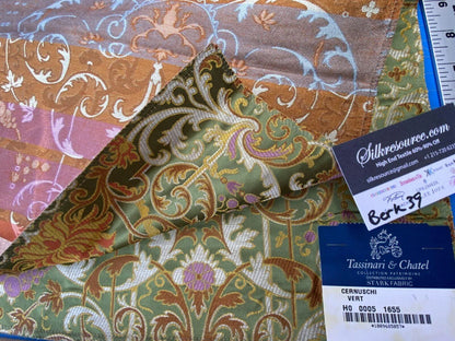 Tassinari &amp; Chatel Scalamandre Cernuschi Vert Green Silk Brocade MSRP USD 2128/Y