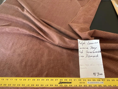 Ralph Lauren Carmine Red Raspberry Stoned Washed Linen Damask in Renaissance Medallion
