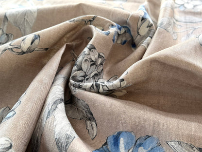 7 Berkbox107 1.2yards Scalamandre Grey Watkins Merrimon Linen Gray Floral 100% Linen with Glazed finish MSRP 346/y
