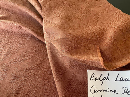 Ralph Lauren Carmine Red Raspberry Stoned Washed Linen Damask in Renaissance Medallion