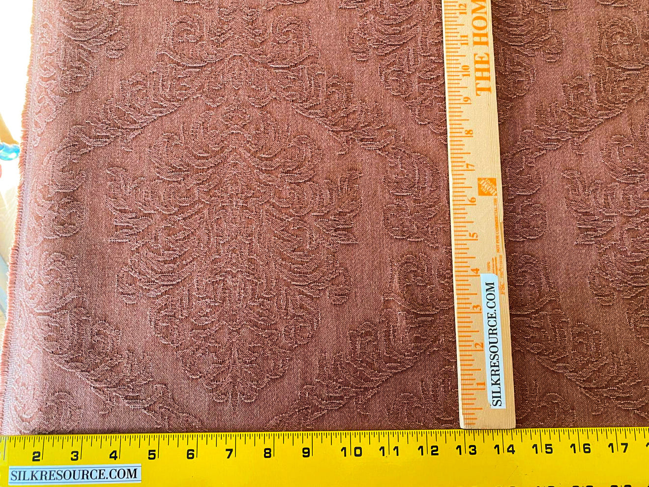By Yard Ralph Lauren Carmine Red Raspberry Stoned Washed Linen Damask in Renaissance Medallion