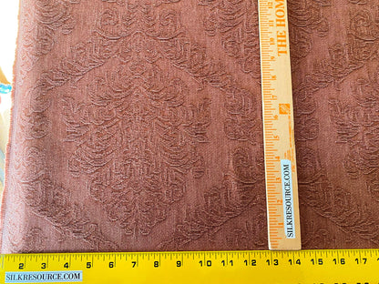By Yard Ralph Lauren Carmine Red Raspberry Stoned Washed Linen Damask in Renaissance Medallion