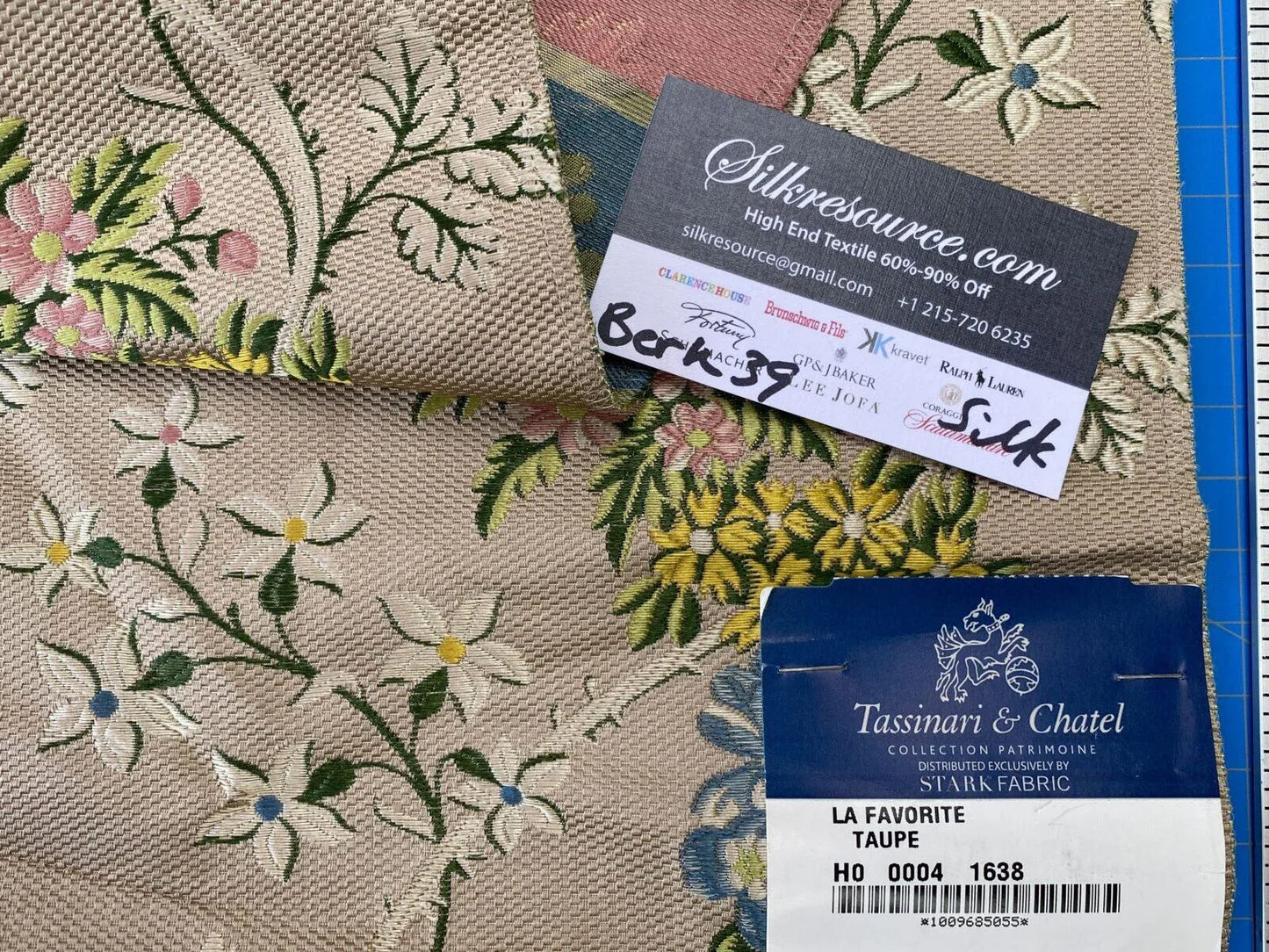 10 Berkbox39 Tassinari &amp; Chatel Scalamandre La Favorite Taupe Silk Brocade MSRP USD 2180/yard