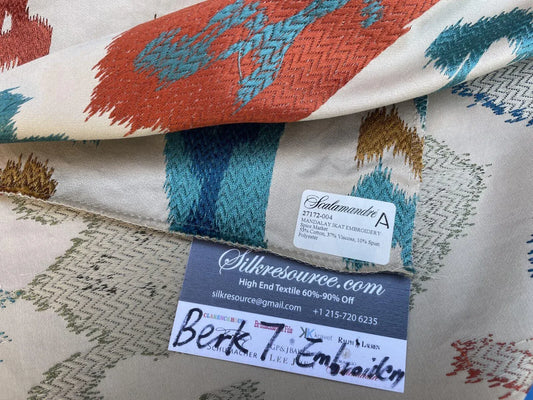 5a Berkbox7 Scalamandre Embroidery Mandalay Ikat Spice Market MSRP USD 414
