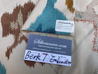 5b Berkbox7 Scalamandre Embroidery Mandalay Ikat Spice Market MSRP USD 414/Y