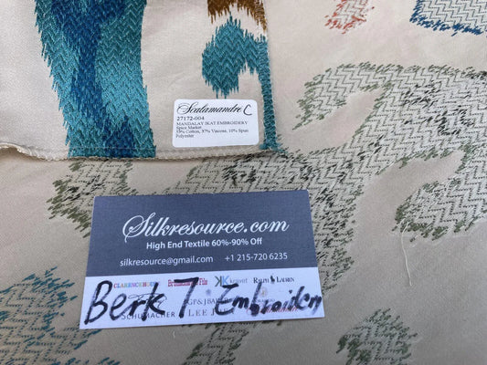 5c Berkbox7 Scalamandre Embroidery Mandalay Ikat Spice Market MSRP USD 414/Y