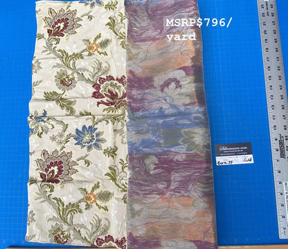 11a Berkbox39 Tassinari &amp; Chatel Scalamandre Allegra Beige Silk Metal Brocade MSRP USD 796/Yard