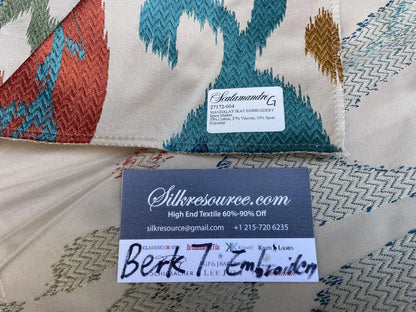 5g Berkbox7 Scalamandre Embroidery Mandalay Ikat Spice Market MSRP USD 414/Y