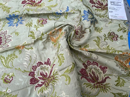 12a Berkbox39 Tassinari &amp; Chatel Scalamandre Allegra Lampas Green Silk Metal Brocade MSRP USD 796/Yard (copy)