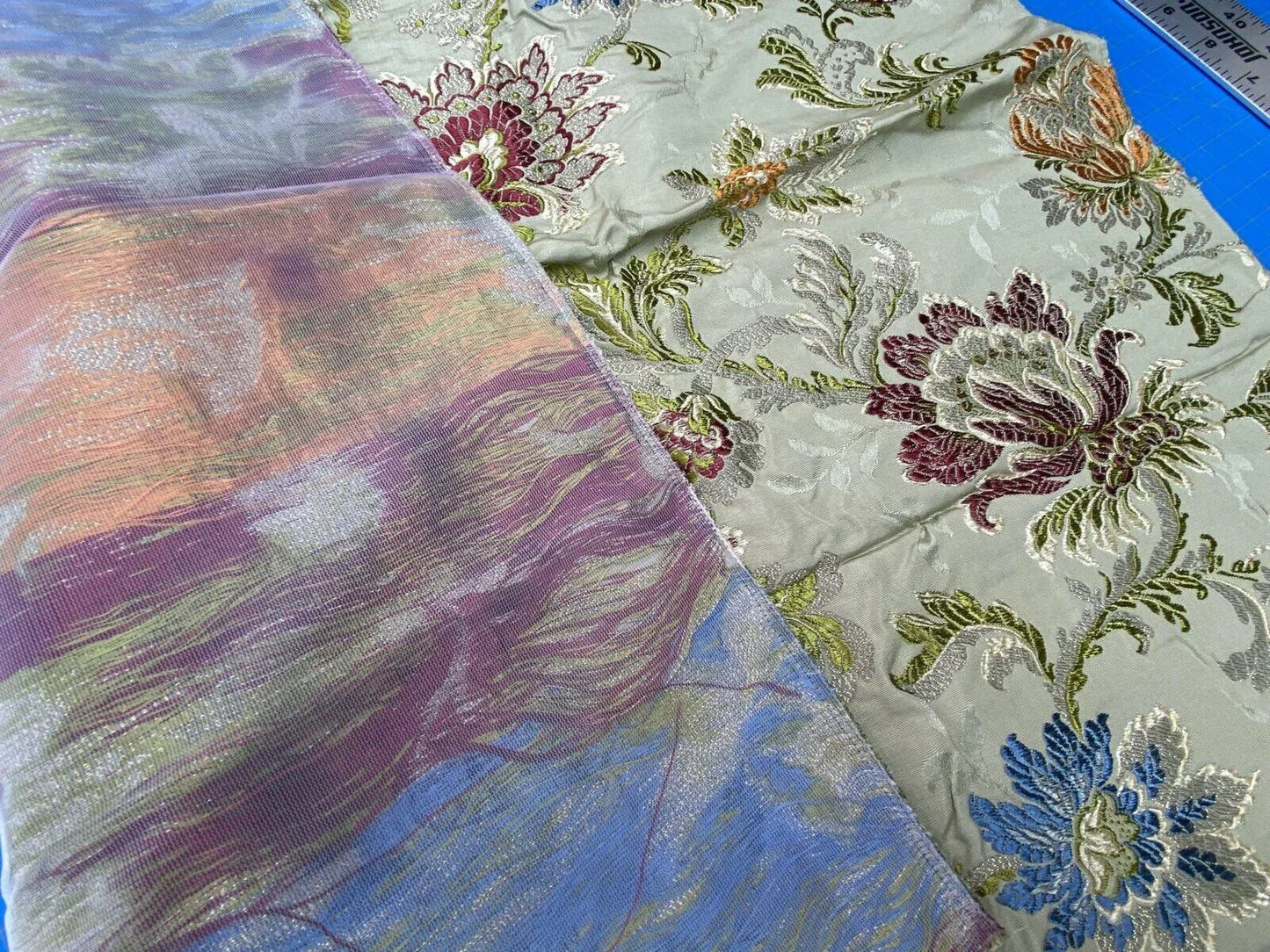 12a Berkbox39 Tassinari &amp; Chatel Scalamandre Allegra Lampas Green Silk Metal Brocade MSRP USD 796/Yard (copy)