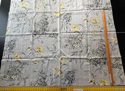 12 Berkbox107 1.2yards Scalamandre Merrimon Grey Linen Floral 100% Linen with Glazed finish MSRP 346/y