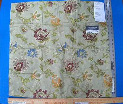 12b Berkbox39 Tassinari &amp; Chatel Scalamandre Allegra Lampas Green Silk Metal Brocade MSRP USD 796/Yard