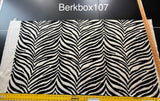 13 Berkbox107 27" x 59"w Square Scalamandre Black And White Zebra Animal Skin Embroidery