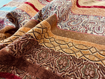 16 Berkbox107 2.4y Scalamandre Old World Weavers Cortona Jewel Stripe Red Rayon