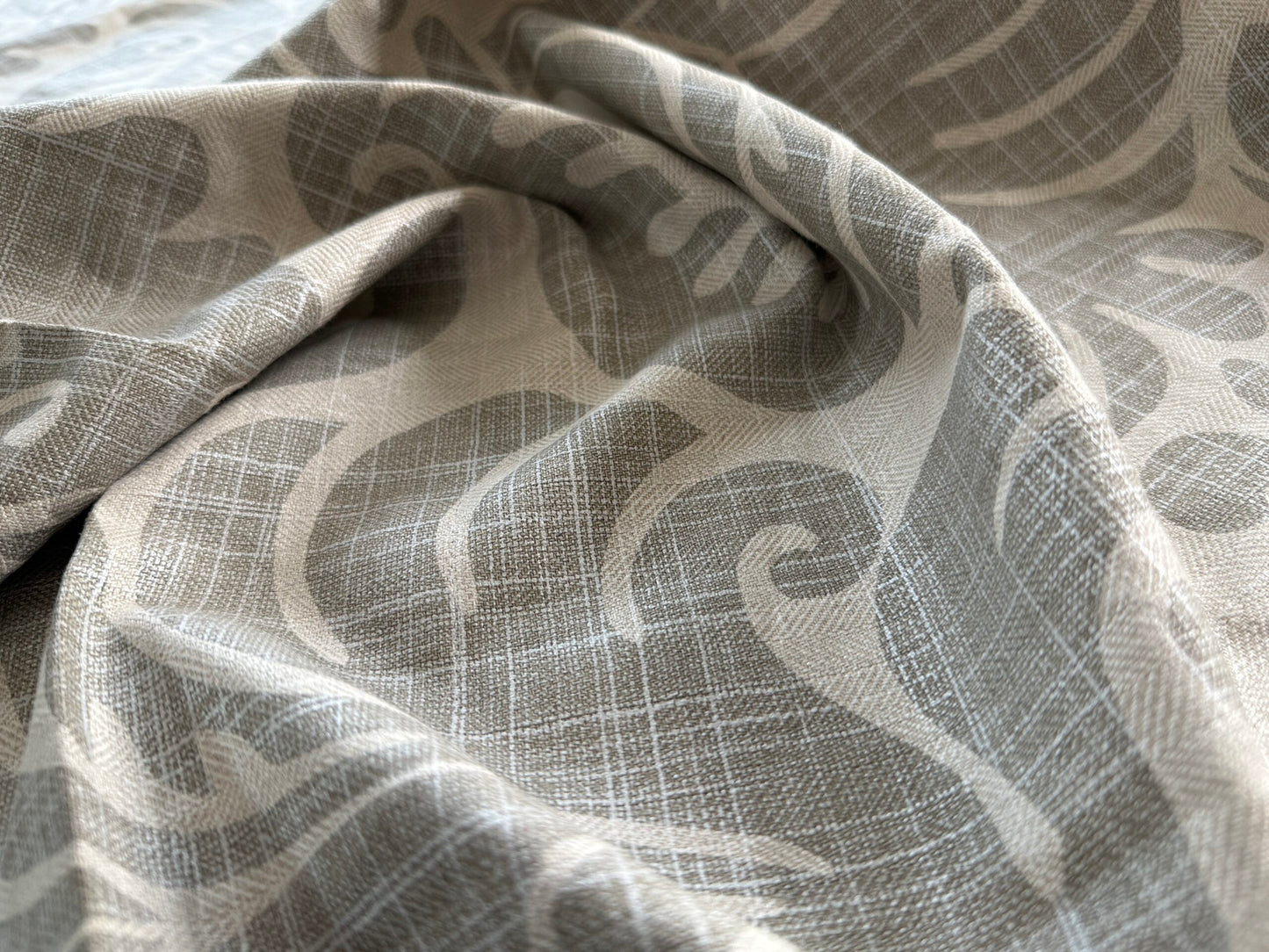 18 Berkbox107 1.4y Scalamandre Grey Watkins Pamlico Stone White Historic Botanical Foliage Linen MSRP USD656/y