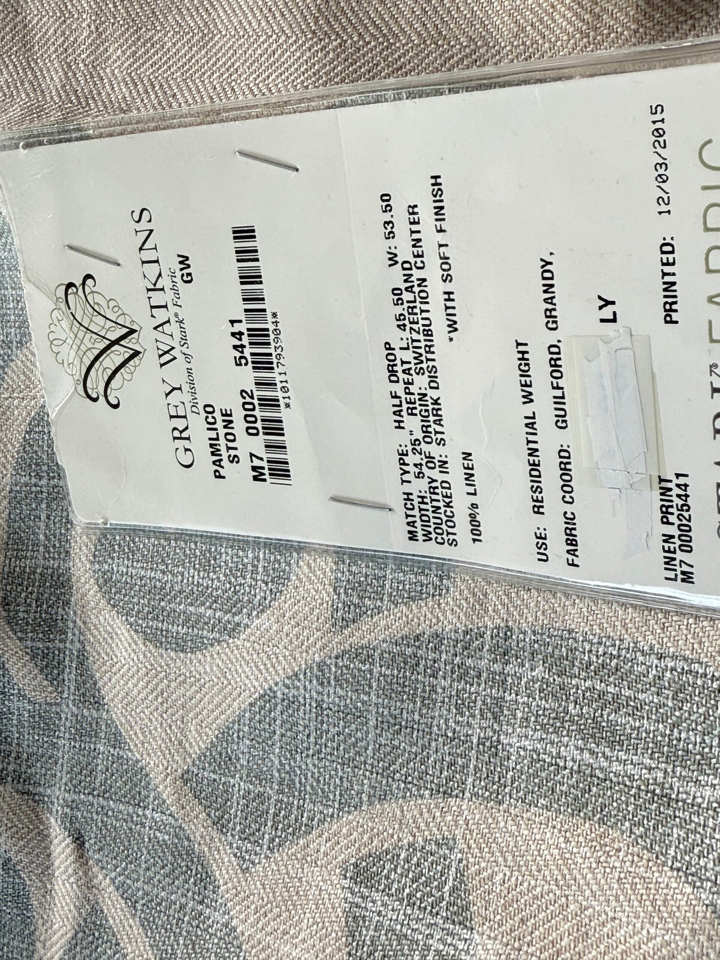 19 Berkbox107 1.25y Scalamandre Grey Watkins Pamlico Stone White Historic Botanical Foliage Linen MSRP USD656/y