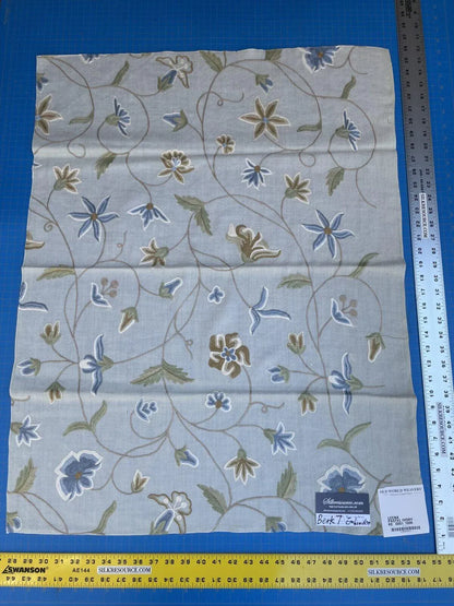 9d Berkbox7 Scalamandre Leen Pastel Ivory Wool Crewel Embroidery MSRP USD 380/Y