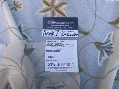 9e Berkbox7 Scalamandre Leen Pastel Ivory Wool Crewel Embroidery MSRP USD 380/Y