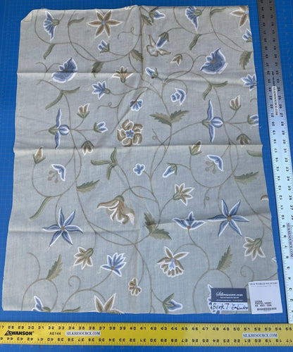9f Berkbox7 Scalamandre Leen Pastel Ivory Wool Crewel Embroidery MSRP USD 380/Y