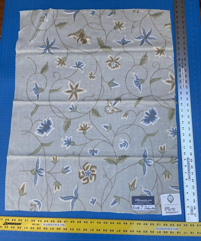 9g Berkbox7 Scalamandre Leen Pastel Ivory Wool Crewel Embroidery MSRP USD 380/Y