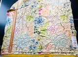 22 Berkbox107 1.2y Scalamandre Fantasy Garden Apricot Blues Cream Rose Lavender Blue Pink on Apricot Gold Silk Print Embroidery MSRP USD 342/Y