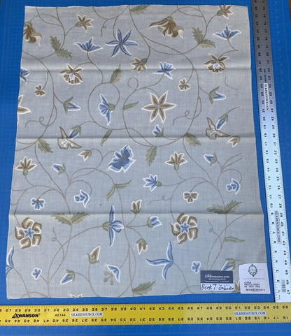 9k Berkbox7 Scalamandre Leen Pastel Ivory Wool Crewel Embroidery MSRP USD 380/Y