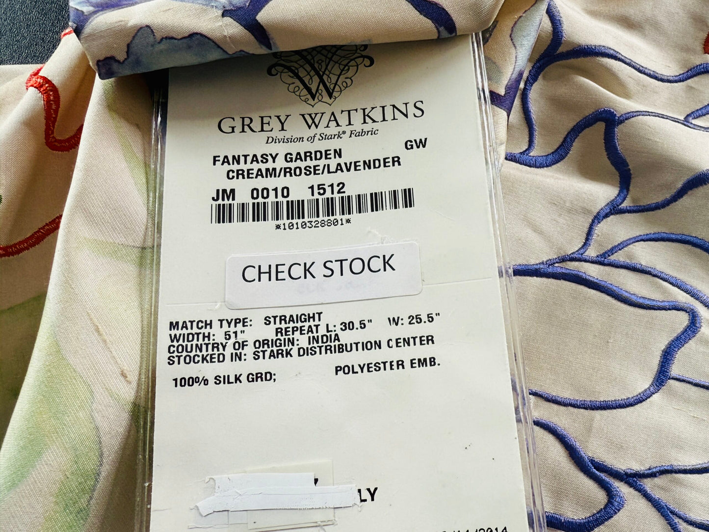 20 Berkbox107 1.2y Scalamandre Fantasy Garden Cream Rose Lavender Blue Pink Silk Print Embroidery MSRP USD 342/Y
