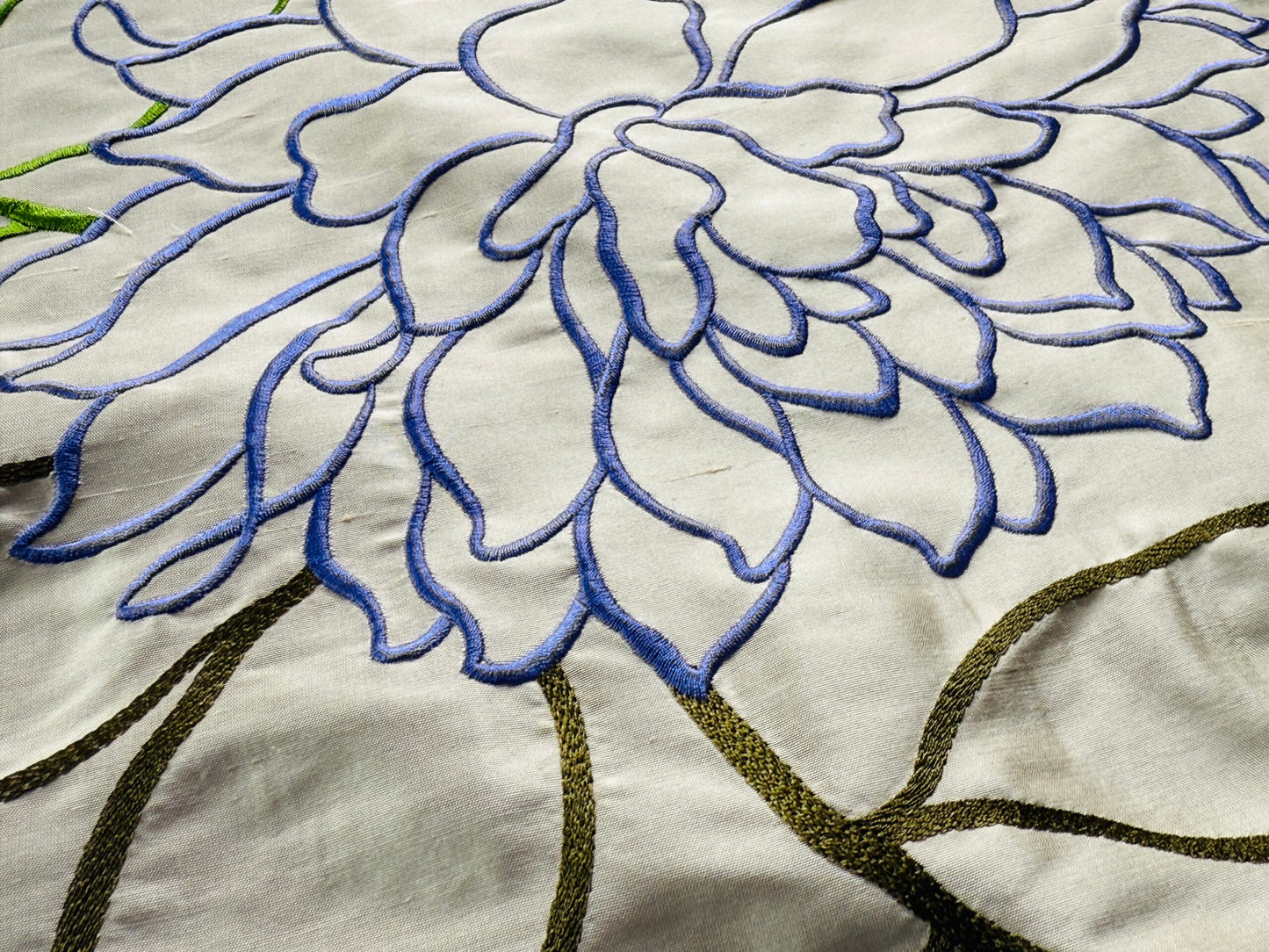 20 Berkbox107 1.2y Scalamandre Fantasy Garden Cream Rose Lavender Blue Pink Silk Print Embroidery MSRP USD 342/Y