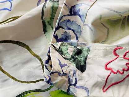 20 Berkbox107 1.2y Scalamandre Fantasy Garden Cream Rose Lavender Blue Pink Silk Print Embroidery MSRP USD 342/Y