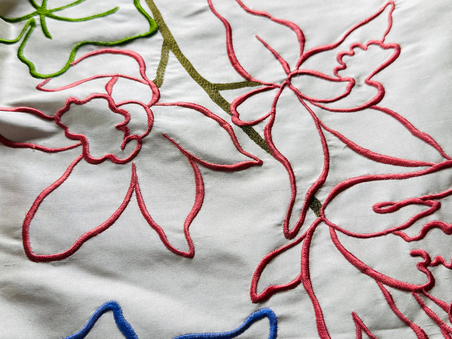 20 Berkbox107 1.2y Scalamandre Fantasy Garden Cream Rose Lavender Blue Pink Silk Print Embroidery MSRP USD 342/Y