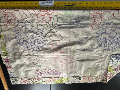20 Berkbox107 1.2y Scalamandre Fantasy Garden Cream Rose Lavender Blue Pink Silk Print Embroidery MSRP USD 342/Y