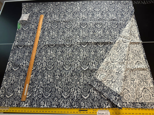 21 Berkbox107 2.4y  Scalamandre SARONG Navy Blue Endless Summer Jacquard MSRP USD374/y